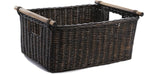 The Basket Lady Pole Handle Wicker Storage Basket, 18 in L x 14.5 in W x 9 in H by TheBasketLady