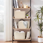 3-Pack Shelf Baskets for Organizing, Woven Storage Basket for Shelves, Cotton - Image 2