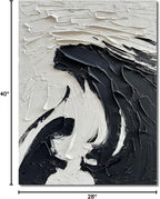 NANKAI 40x28 inch Minimalist Black and White Abstract Painting 100% - Image 8