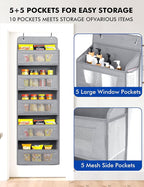 Meolsaek Over the Door Organizer, 46lbs Load and Anti-Tilt Design，5 Tier Behind - Image 3