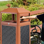 Square Waste Container with Dome Lid | Commercial Outdoor Garbage and Trash - Image 8