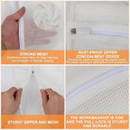 4-Piece White Large Durable Organic Cotton Mesh Laundry Bags - Image 5