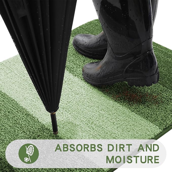 Kitinjoy Indoor Outdoor Door Mat, 36x24 Non-Slip Absorbent Dirt Trapper - Image 2