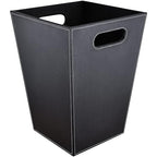 Pu Leather Trash Can for Bedroom, 16L/4.2 Gallon Office Wastebasket by GORESE