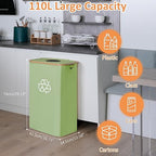 29 Gallons Recycling Bins for Kitchen, Indoor Recycle Bins - Image 3