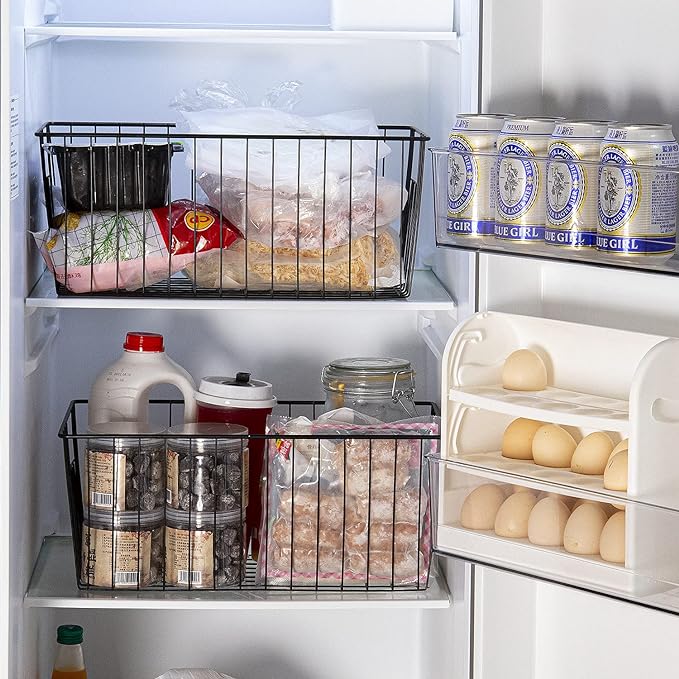 16inch Freezer Wire Storage Organizer Baskets, Household Refrigerator Bin - Image 3