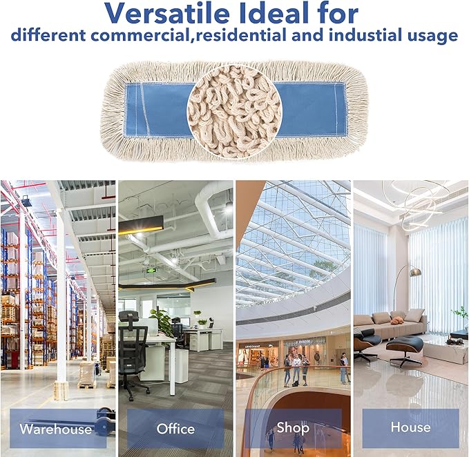 Matthew Cleaning 24'' Industrial Strength Cotton Dust Mop Refill Washable - Image 5