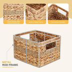 Water Hyacinth Wicker Basket, Decorative Woven Baskets - Image 3
