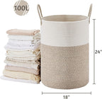 VIPOSCO Large Laundry Hamper, Tall Woven Rope Storage Basket - Image 5