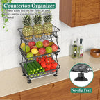 3-Tier Rolling Pantry Floor Organizer and Storage Cart - Image 6