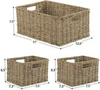 HOONEX Large Wicker Baskets for Storage, Seagrass Baskets - Image 7