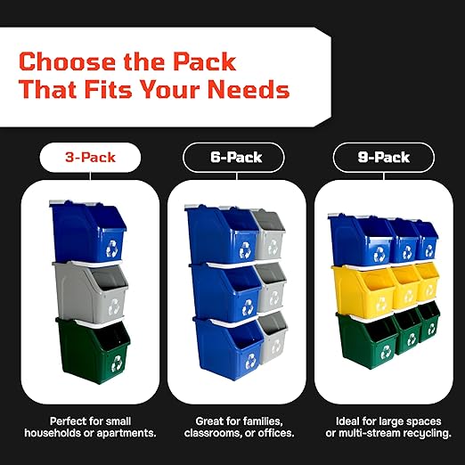 6 Gallon Stackable Recycling Bins - Image 7