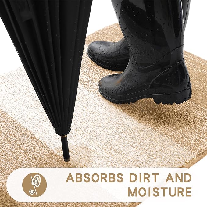 Kitinjoy Indoor Outdoor Door Mat, 48x32 Non-Slip Absorbent Dirt Trapper - Image 2