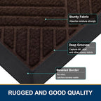 Smiry Front Door Mat Outside Entrance, Heavy Duty Outdoor Indoor Natural Rubber - Image 4