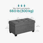 SONGMICS Storage Ottoman Bench, Foldable Foot Rest - Image 3