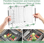 Dish Drying Rack in Sink, Extendable Stainless Steel Dish Drainers - Image 5
