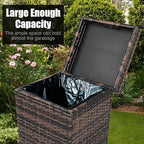VINGLI Wicker Patio Trash Can, 27 Gallon Rattan Trash Can - Image 3