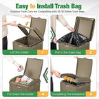 Flamaker 30 Gallon Trash Can, Resin Outdoor Garbage Can - Image 3