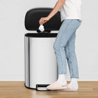 13.2 Gal/50L D-Shape Trash Can, Step-On Stainless Steel Garbage Can, Soft-Close - Image 8