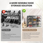 12 Pack XX-Large Modular Clear Plastic Stackable Shoe Storage Organizer - Image 6