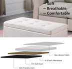 Storage Ottoman Bench with 2.56-inch Thick Seat, 31.5 inch Nesting Ottoman Set - Image 6