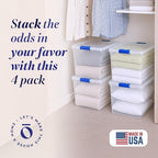 HOMZ 4-Pack Latching Lid, Large Clear Plastic Storage Bins - Image 2