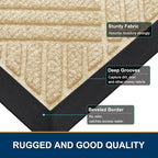 Smiry Front Door Mat Outside Entrance, Heavy Duty Outdoor Indoor Natural Rubber - Image 4