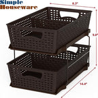 Simple Houseware 2 Tier Bathroom Organizer Tray Pull-Out Sliding - Image 2