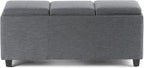 SIMPLIHOME Avalon 42 Inch Wide Contemporary Rectangle Storage Ottoman in Slate - Image 4
