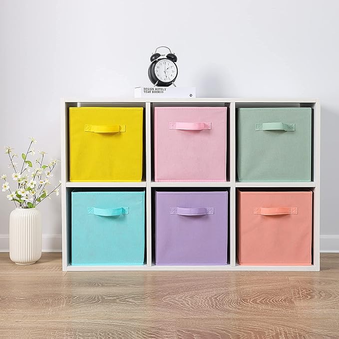 Stero Fabric Storage Bins 6 Pack Fun Colored Durable Storage Cubes - Image 4