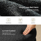 Round Ottoman with Storage Boucle Ottoman Stool with Storage Removable Lid - Image 4