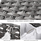 Laundry Hamper with 3 Removable Liner Bags; 132L Handwoven Rattan Laundry - Image 6