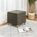 Adeco Fabric Storage Ottoman Bench - Image 3