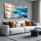 GUGIKA Ocean Wall Art for Living Room, Size 59 x 29 Inches by GUGIKA