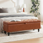 50" Storage Ottoman Bench, Tufted Ottoman - Image 6