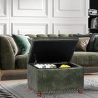 Joveco Storage Ottoman Rectangular Tufted Upholstered Ottomans - Image 4