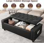 Maupvit Storage Ottoman Bench, 49 Inch Bedroom Bench, Upholstered Ottoman - Image 4