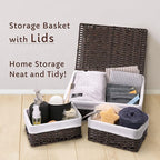 Baskets for Organizing, Undershelf Wicker Storage, Hand Woven Organizer for - Image 4