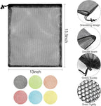 iMucci 13"X15.5" 6Pcs Mesh Laundry Drawstring Bag Nylon Drawstring Gym Bag - Image 3