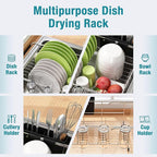 JASIWAY Dish Drying Rack in Sink, Expandable Stainless Steel Dish Drainers - Image 3