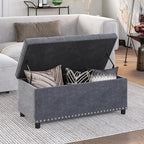 BELLEZE 35" Tufted Ottoman, Storage Bench - Image 4