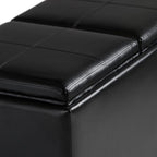SIMPLIHOME Avalon 35 inch Wide Contemporary Rectangle 5 Pc Storage Ottoman in - Image 6