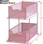 SIMPLE HOUSEWARE 2 Tier Sliding Cabinet Basket Organizer Drawer - Image 3