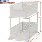 SIMPLE HOUSEWARE 2 Tier Sliding Cabinet Basket Organizer Drawer - Image 3