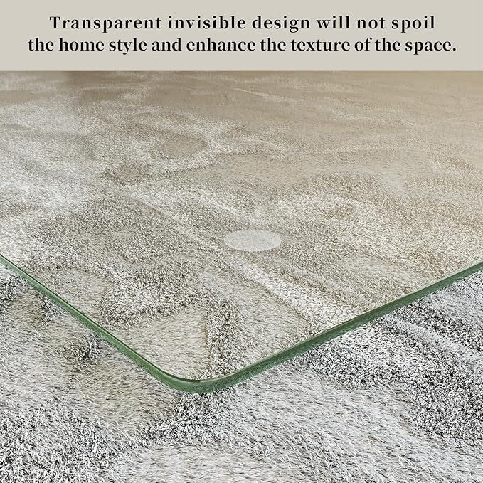 48" x 48" Glass Chair Mat, 1/5" Thick Office Chair Mat - Image 3