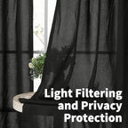 YoungsTex Black Linen Curtains 36 Inch Long - Image 3