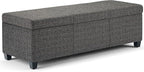 SIMPLIHOME Avalon 48 inch Wide Contemporary Rectangle Storage Ottoman Bench in by SimpliHome