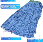 Matthew Cleaning 24oz 12Pack Cotton Mop Head Replacement, Looped-Open String - Image 5
