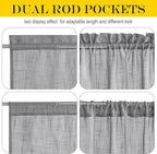 NICETOWN Door Curtains for Sliding Glass French Door, Farmhouse Linen Cutains - Image 3
