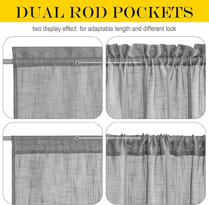 NICETOWN Privacy Sidelight Curtain Short - Image 3